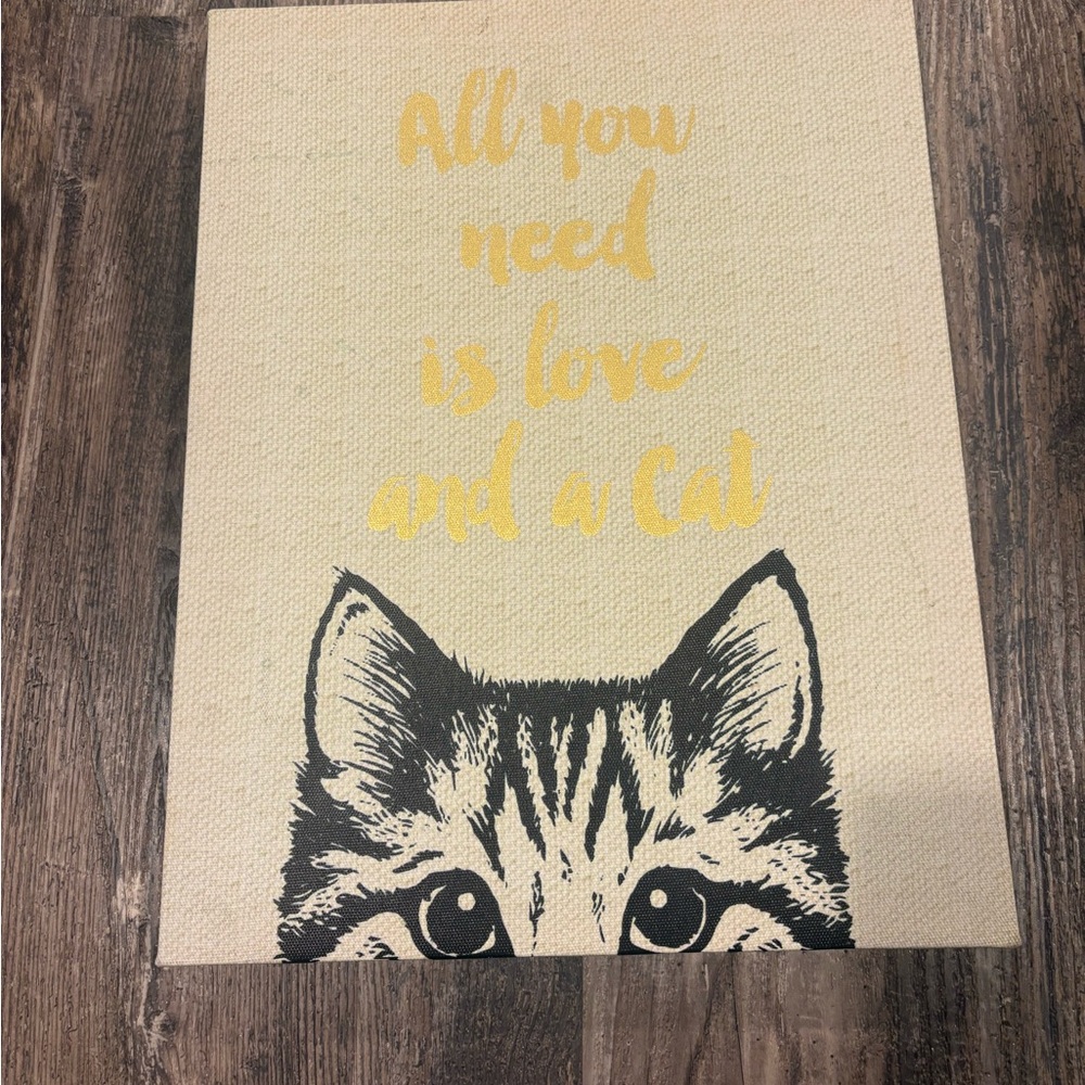 Cat-Themed Wall Art with Gold Text - Picture 3 of 3